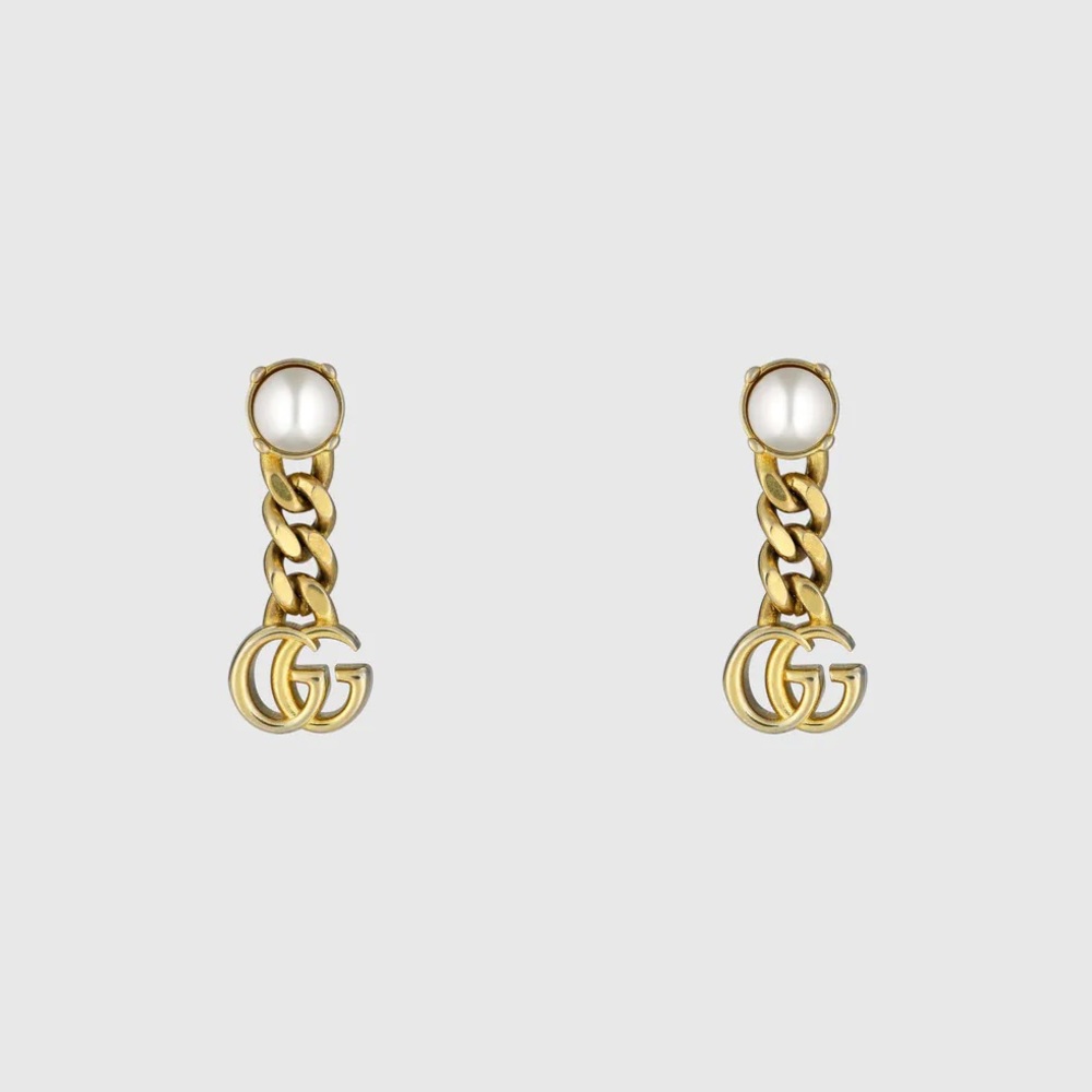 ▪️SOLD▪️GUCCI GG Gold Metal Pearl Earrings